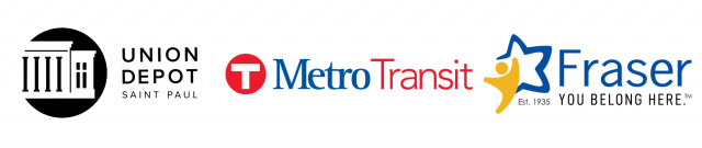 Logos for Union Depot, Metro Transit and Fraser
